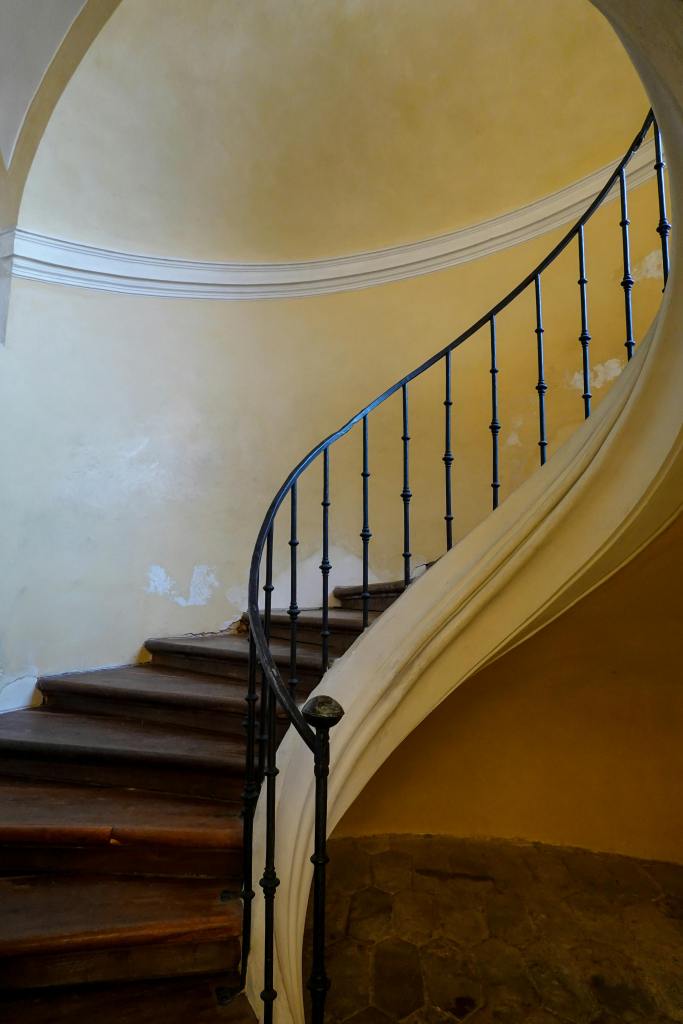 curved stairway leading up